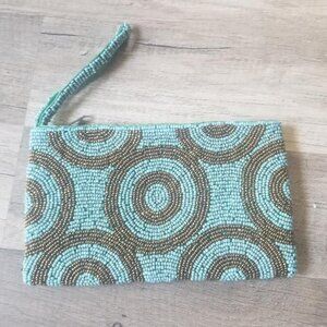 Beaded Zipper Wristlet Purse
